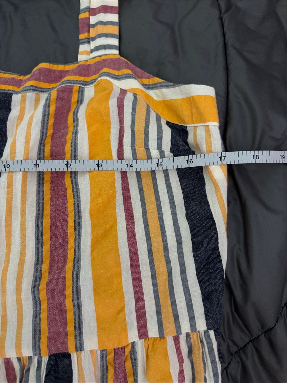 Loft Striped Maxi Dress in Yellow Mauve Navy Women’s Size 10 Like New - Picture 5 of 6